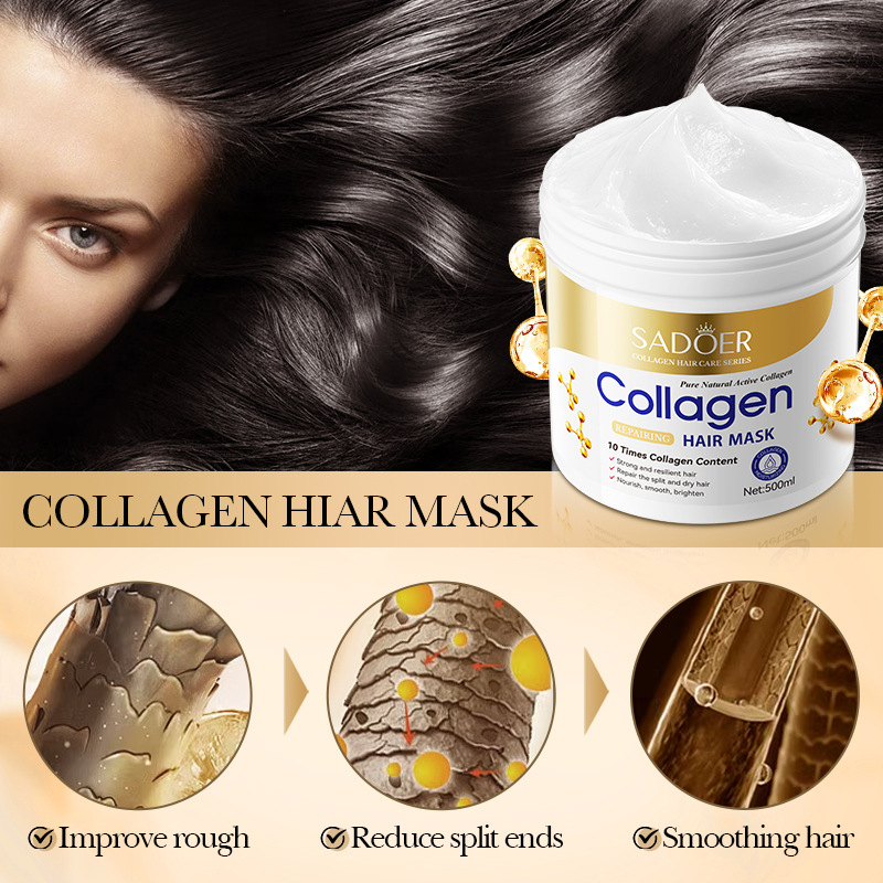 SADOER Bone Collagen Nourishing Smooth Hair Mask Fluffy and Soft Conditioner Cross-border export wholesale Application Scenario