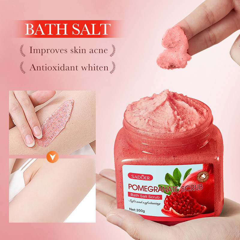 SADOER Pomegranate Exfoliating and Cleansing Scrub in English for body exfoliation and skin improvement cross-border trade Specification drawing