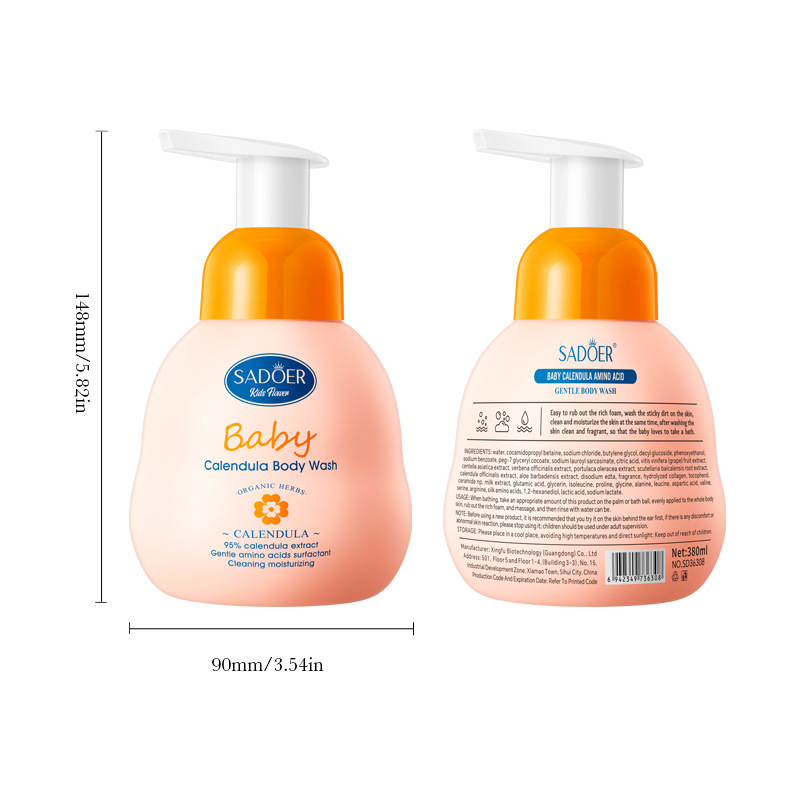 Cross-border export wholesale of SADOER children's Calendula amino Acid Gentle Body Wash and cleansing Body lotion Item Picture