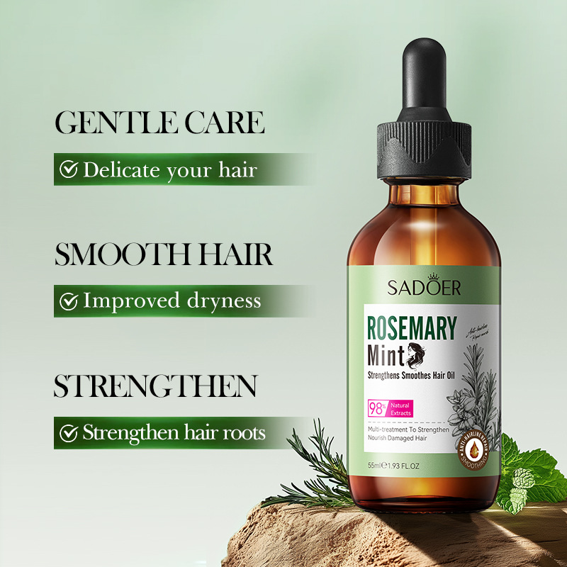 Cross-border export wholesale of the all-English SADOER Peppermint Rosemary Strengthening Hair Essential Oil Moisturizing Hair Conditioner details Picture
