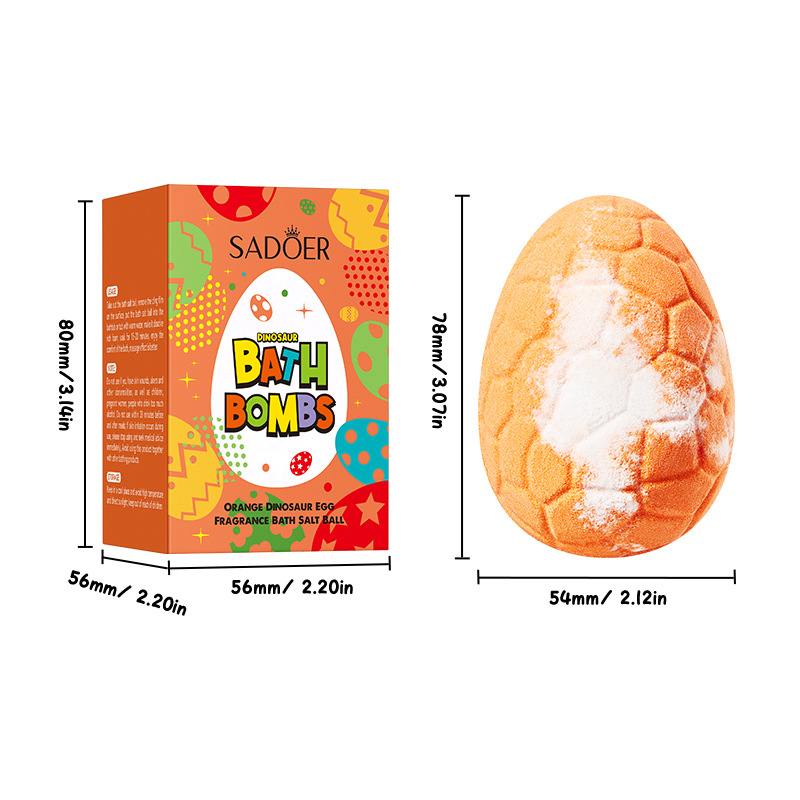 Full English SADOER Orange Dinosaur Egg Scented Bath Salt Balls (float balls) body bath salt balls cross-border export wholesale Item Picture