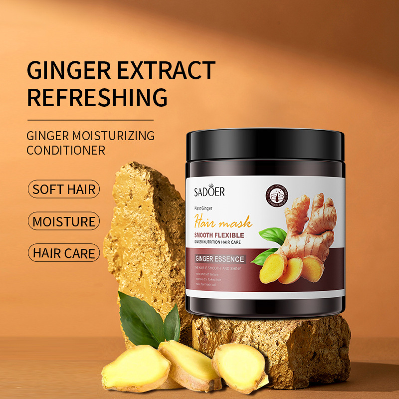 All-english SADOER Ginger Hair Care Liquid for smooth hair Care. Cross-border export wholesale of ginger series Specification drawing