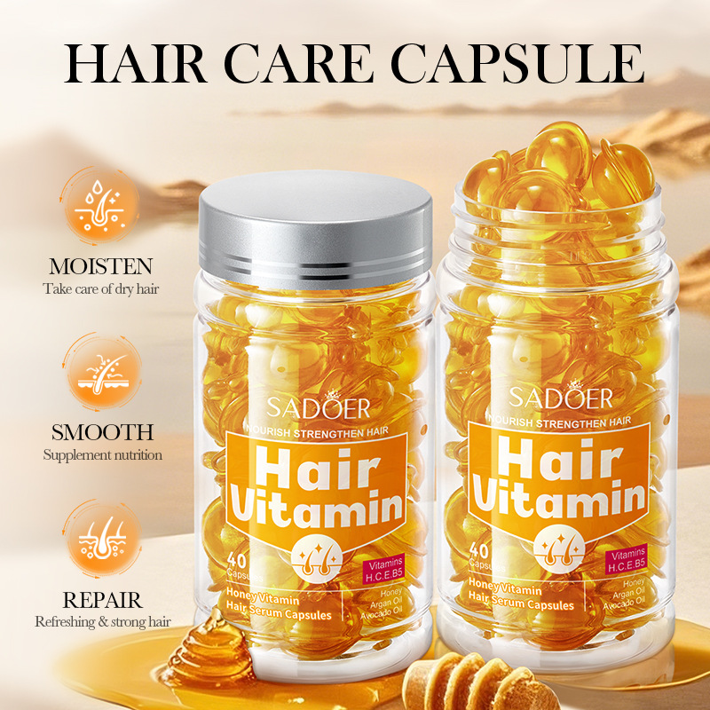 Full English SADOER Beehive Vitamin Hair Care Essence Capsules Moisturizing Hair Conditioner Cross-border export wholesale details Picture