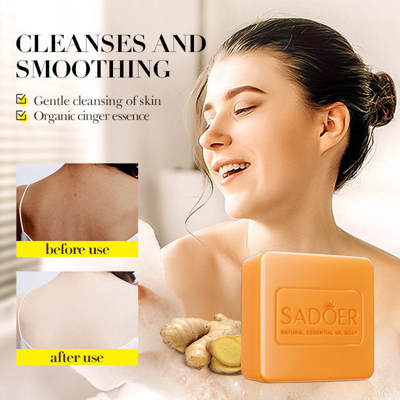 SADOER ginger essential oil soap, handmade soap, bath soap, body cleansing soap, cross-border export wholesale Item Picture
