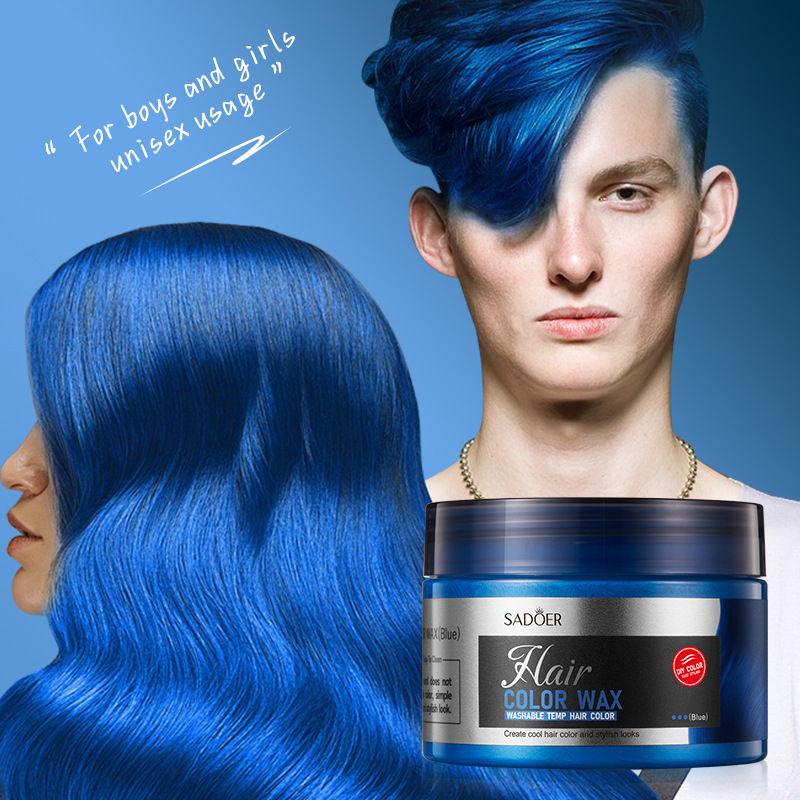 All-english SADOER colored hair paste (blue) with natural and fluffy styling, cross-border export wholesale Application Scenario