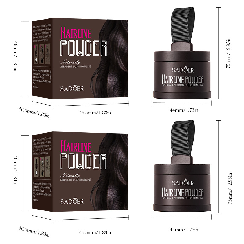 SADOER Hairline Powder 01# Dark brown contouring Shadow Powder for modifying and filling the forehead hairline Item Picture