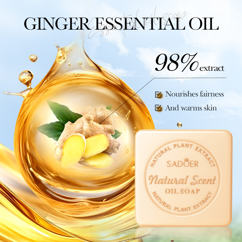 SADOER fresh ginger essential Oil Soap for cleansing the body, a universal handmade soap for cross-border export wholesale Specification drawing