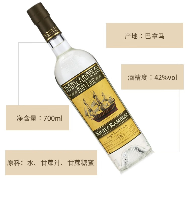 批发包邮！巴拿马进口非冷凝壶式蒸馏器洋酒白朗姆酒700mlVeritas详情8