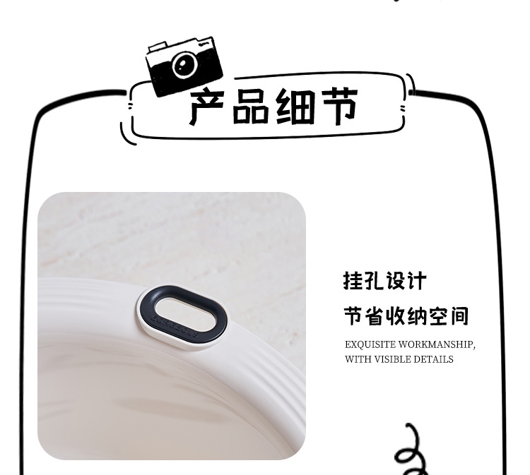 M80-6906涂鸦壁挂洗脸盆塑料家用大小号耐用盆学生宿舍带孔脸盆详情图6