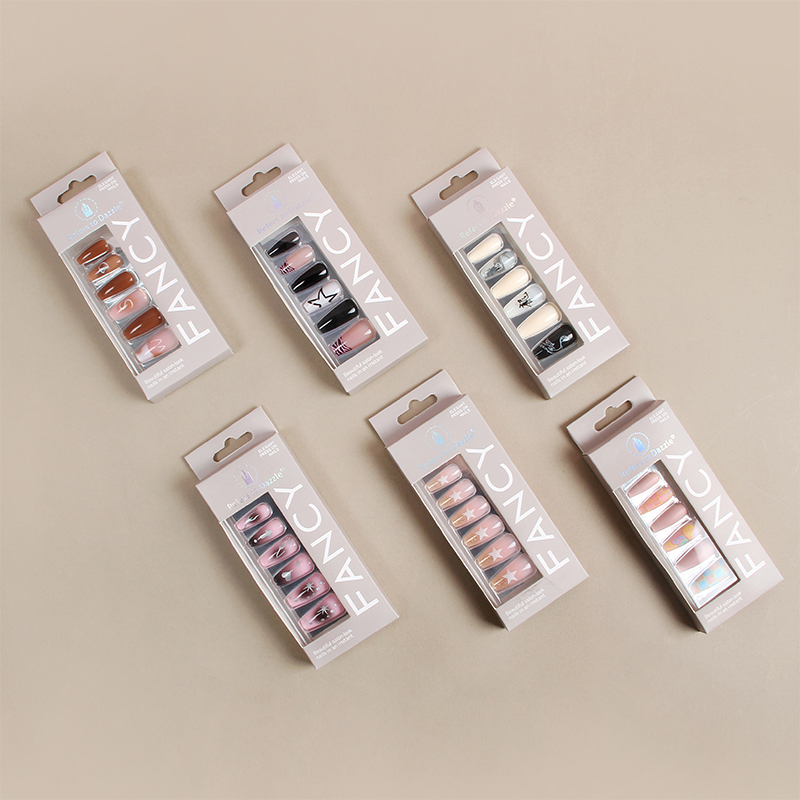 New fashion 24-piece factory direct sale, super shiny star print, Instagram trendy wearable nail false nails Application Scenario