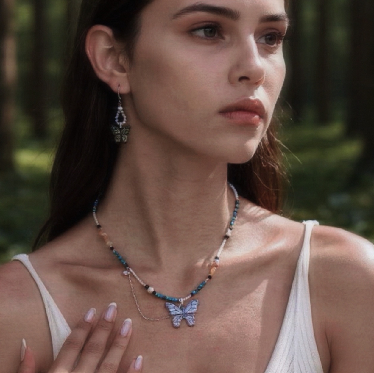 森系ins风树叶项链 欧美流行天然真树叶锁骨项链 手工制作 精致饰品