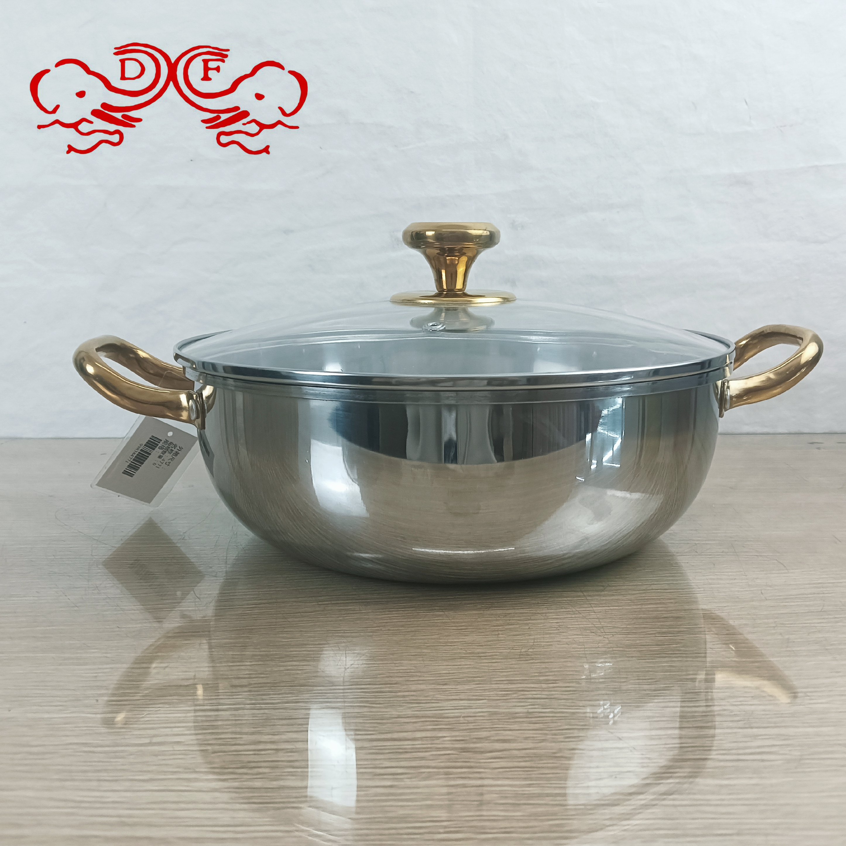 DF99838 Small steamer, stainless steel, small household steaming, boiling and stewing, thickened double-layer induction cooker, soup pot, uncoated DF TRADINGHOUSE Specification image