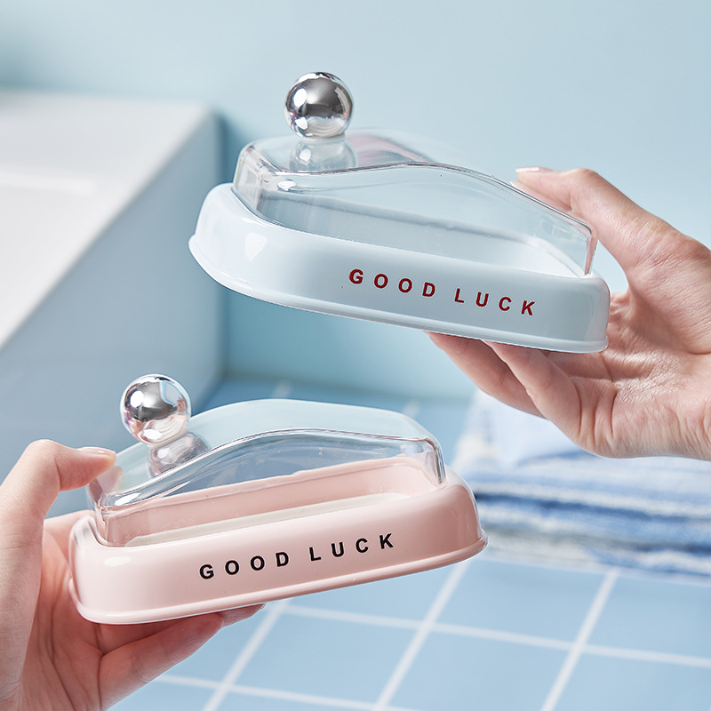 J06-6984 soap box with lid, high-end household draining soap box, bathroom soap dish with high appearance level, student dormitory soap box