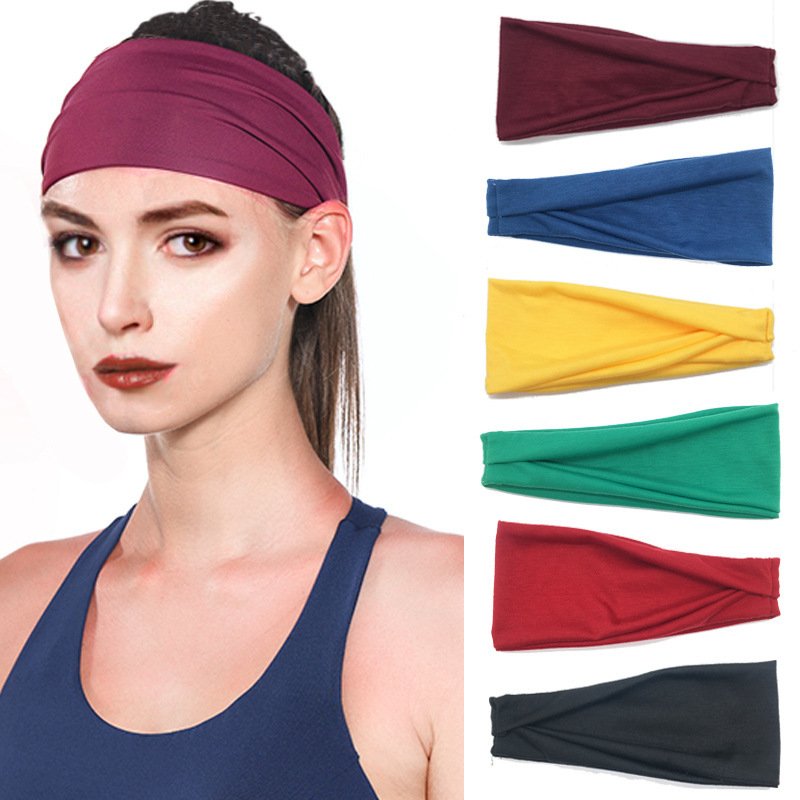 New bow solid color sports sweat-absorbing band, yoga hair band, men's and women's fitness headband, elastic bundle headscarf can be processed and customized Application Scenario