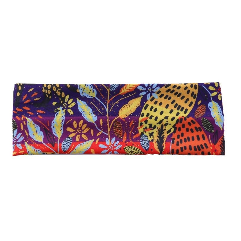 Customized cross-border Amazon women's sports headband, retro hair band, macaron anti-sweat wide-edge printed headscarf and hair accessory Specification image