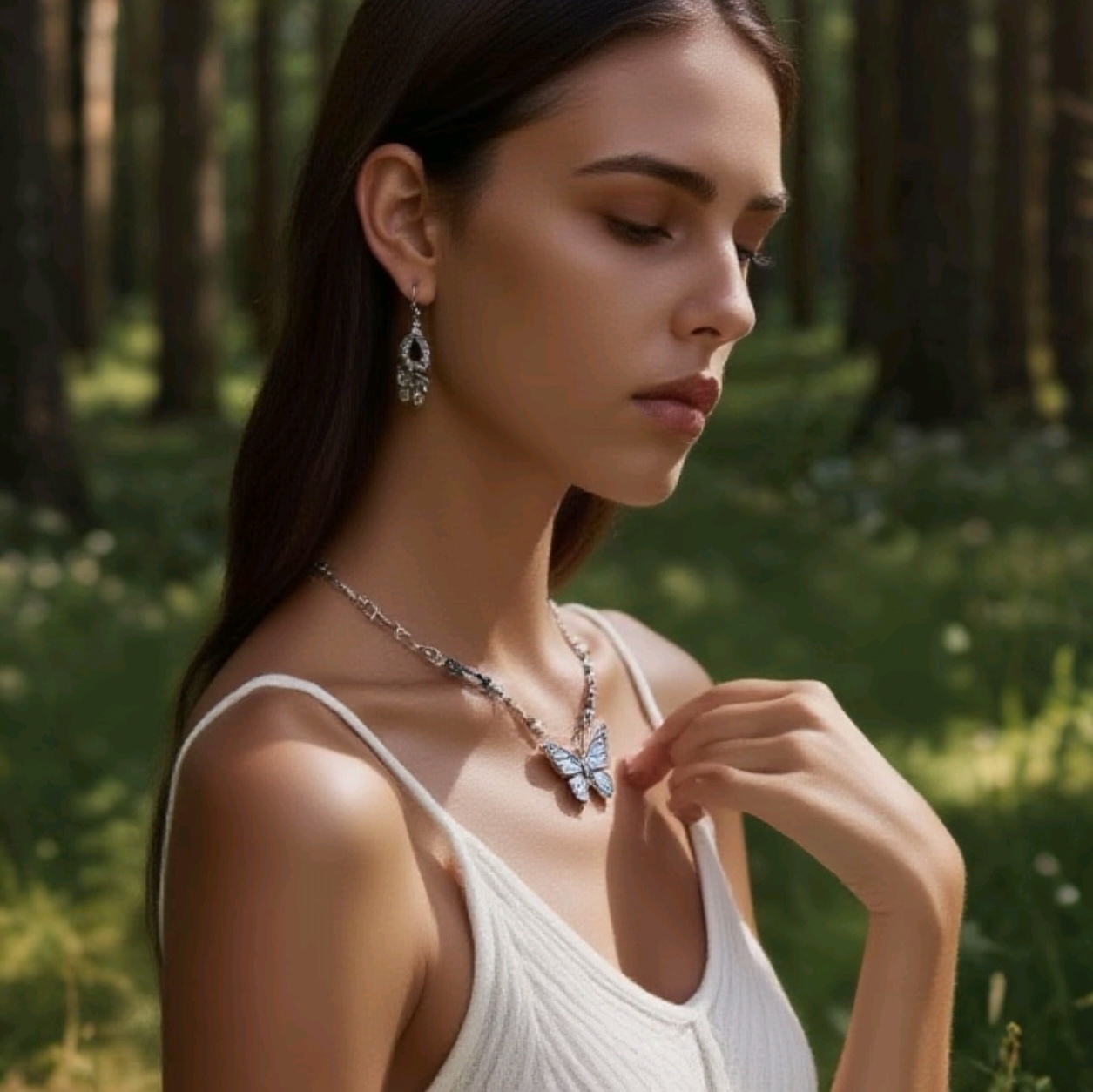 Forest-themed InS-style leaf necklace, a popular natural real leaf collarbone necklace in Europe and America, exquisitely handcrafted accessory details Picture