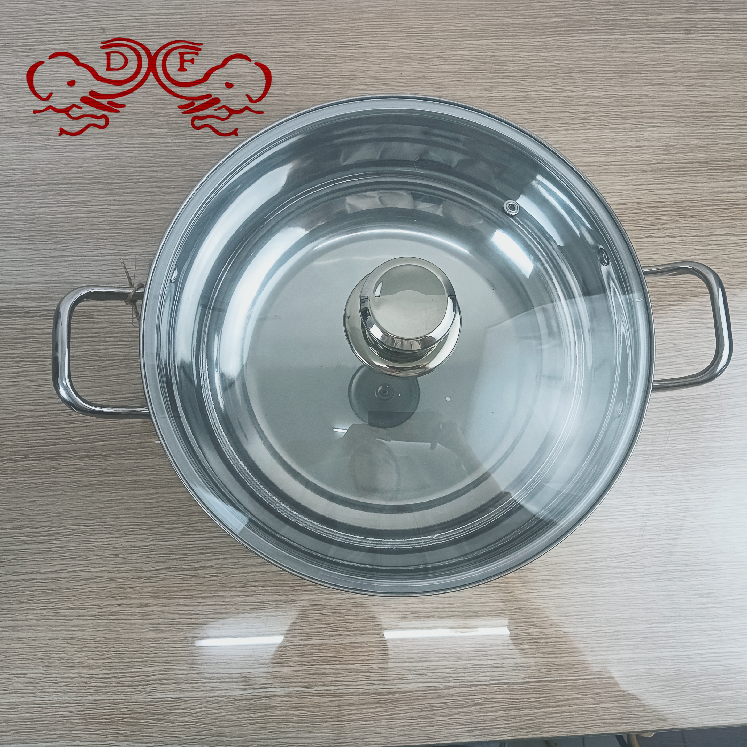 DF99838 Small steamer, stainless steel, small household steaming, boiling and stewing, thickened double-layer induction cooker, soup pot, uncoated DF TRADINGHOUSE Item Picture
