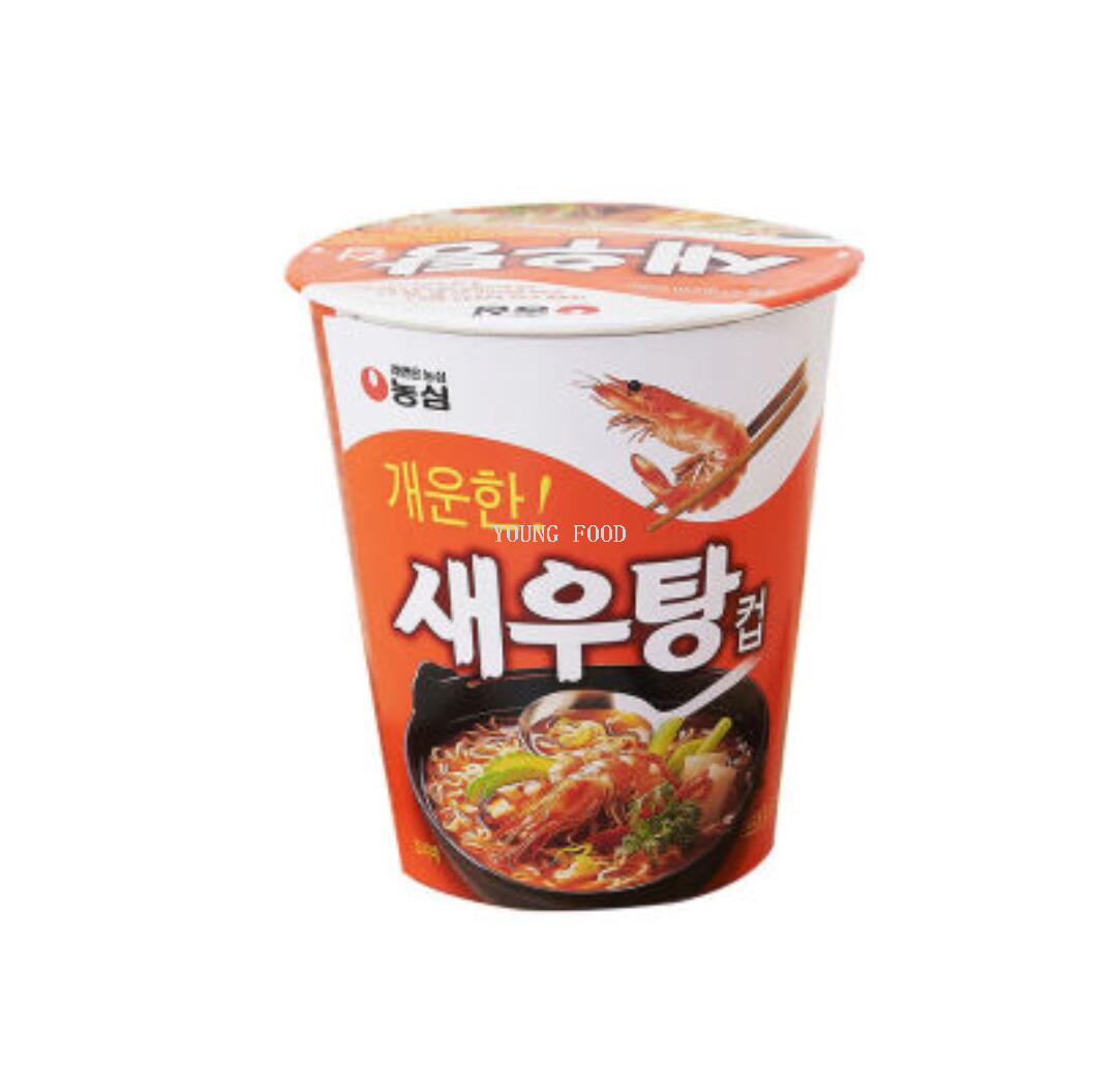 Free shipping for wholesale! Korean imported instant noodle snack Nongshim Shrimp flavored small bowl noodles 67g snack food figurine pic 2