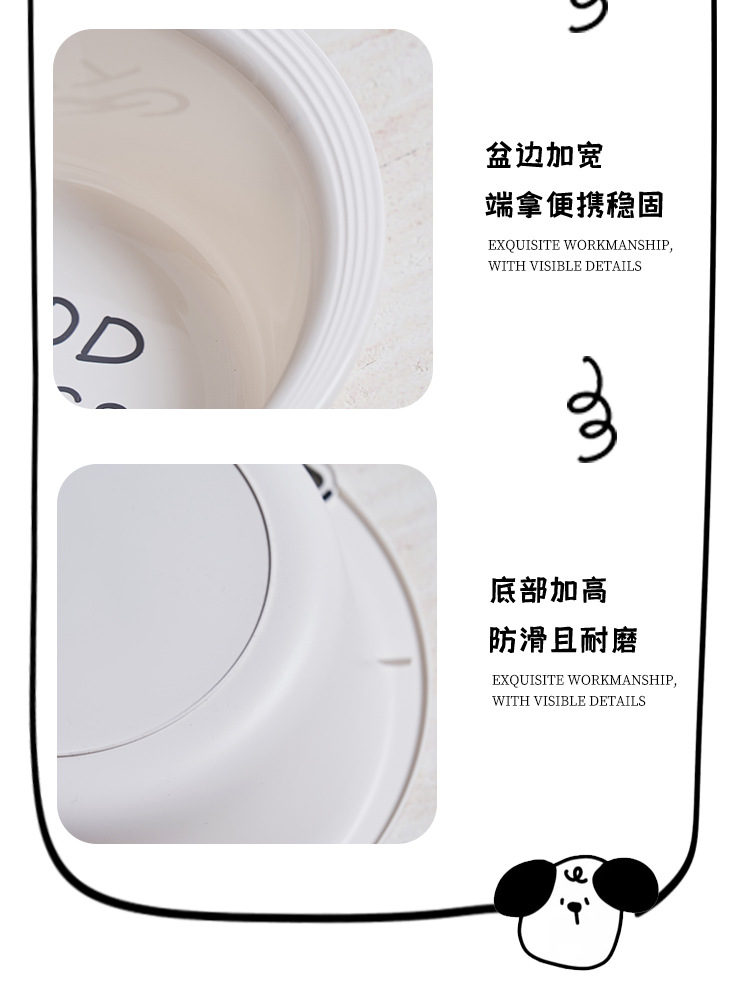 M80-6906涂鸦壁挂洗脸盆塑料家用大小号耐用盆学生宿舍带孔脸盆详情图8