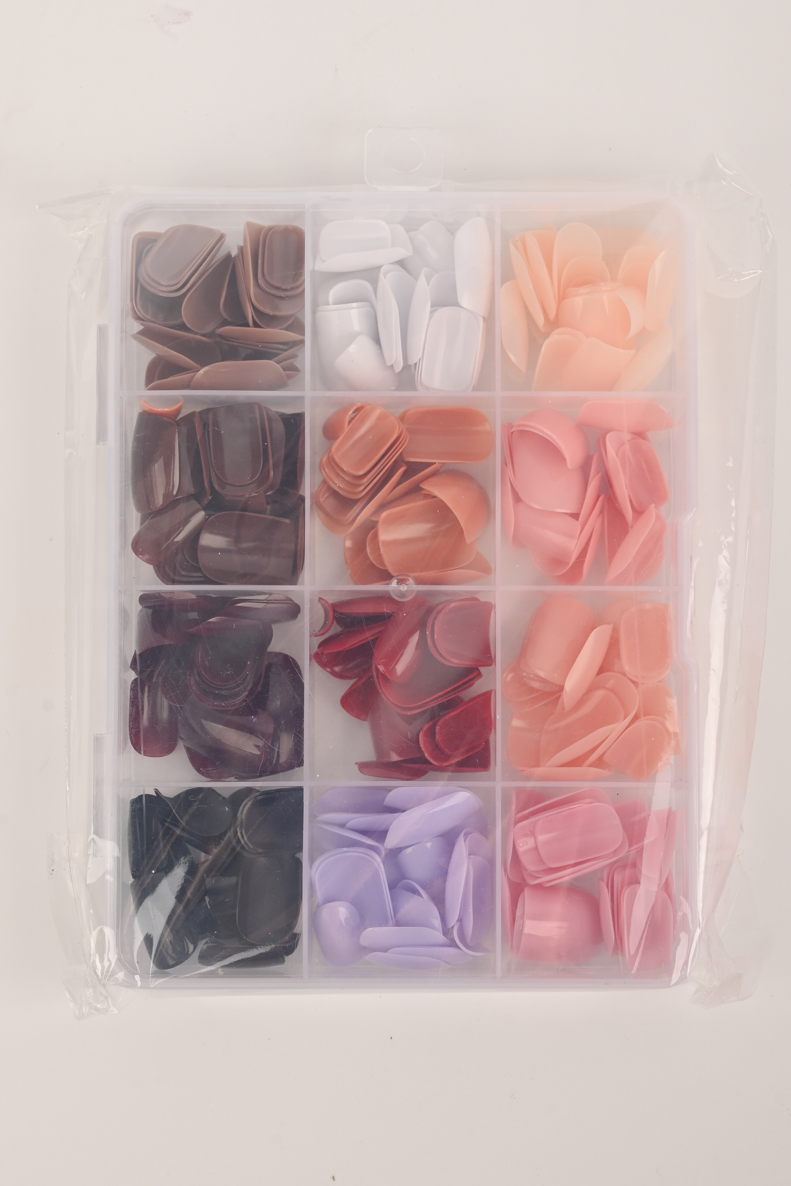 美甲片纯色指甲片跨境亚马逊货源指甲贴片12色盒装亮面甲片288片详情1