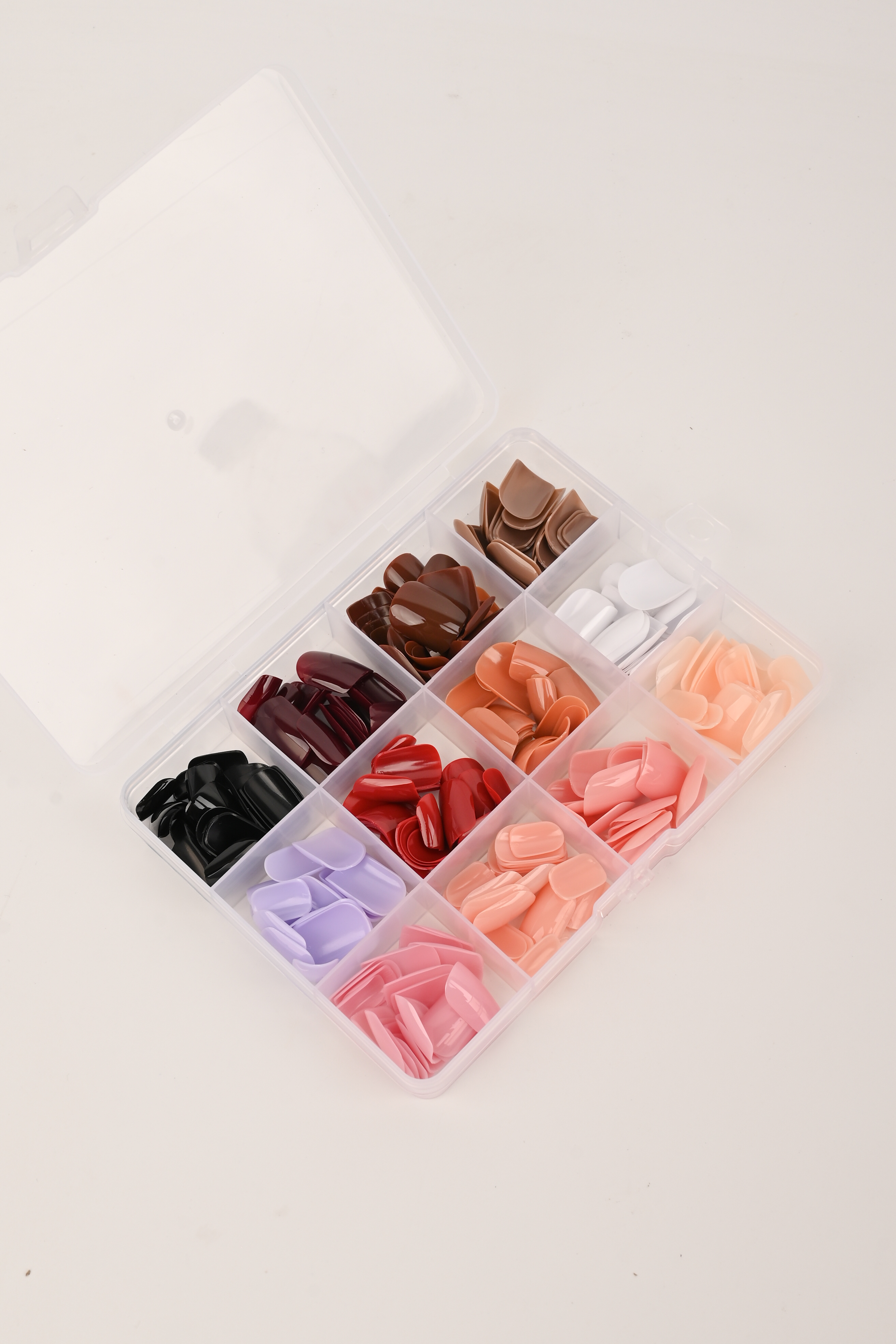 美甲片纯色指甲片跨境亚马逊货源指甲贴片12色盒装亮面甲片288片详情4