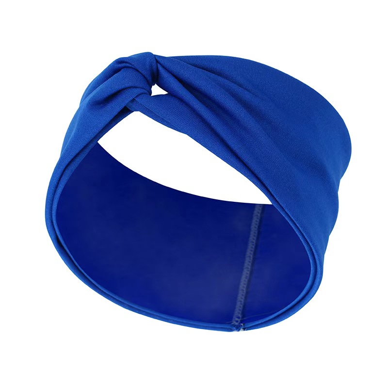Cross-border wide European and American headbands, knotted double cross headbands, yoga headbands, fashionable sports headbands, two-color hair bands and hair accessories Specification image