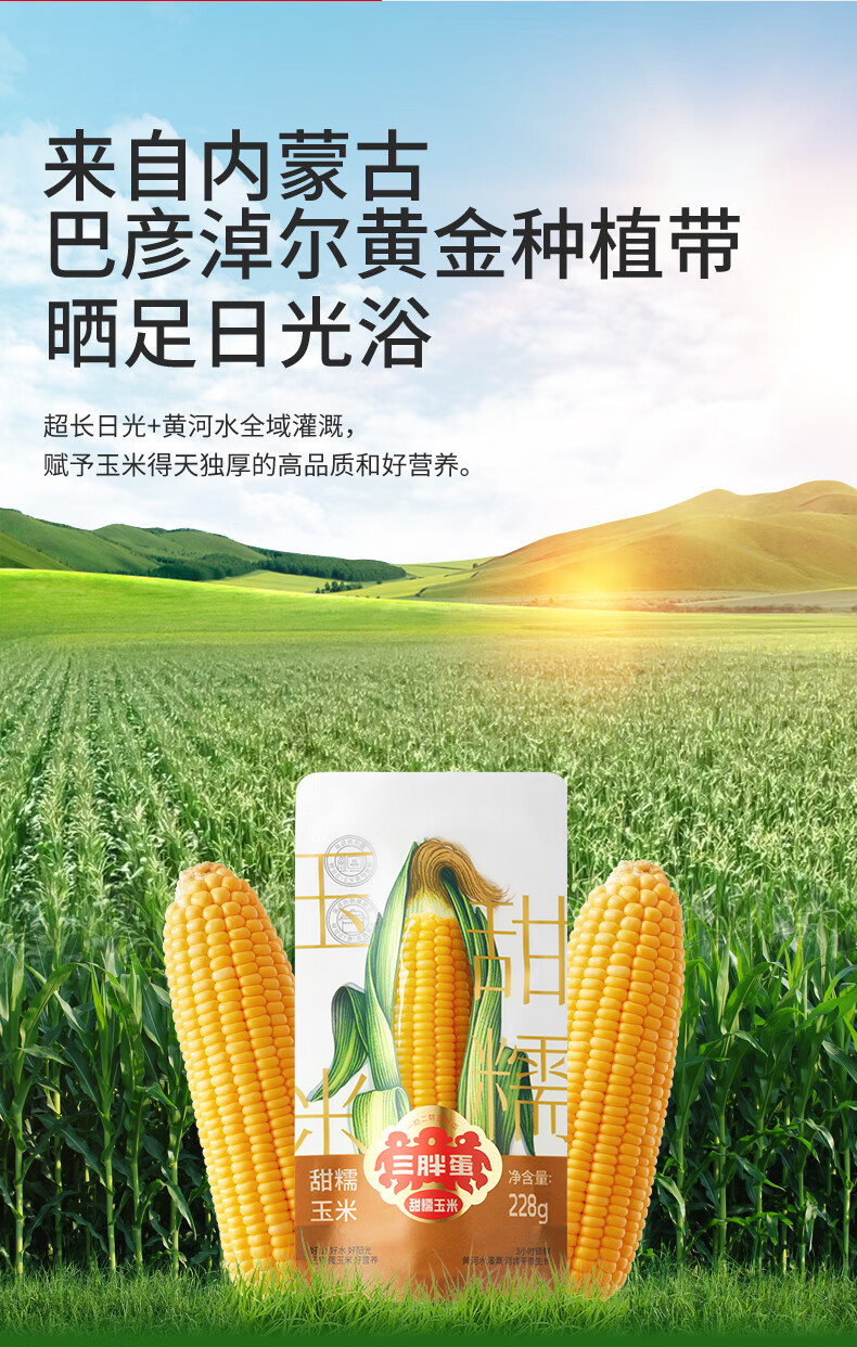 批发包邮！三胖蛋甜糯新鲜玉米棒真空锁鲜包装加热即食1.82kg详情18