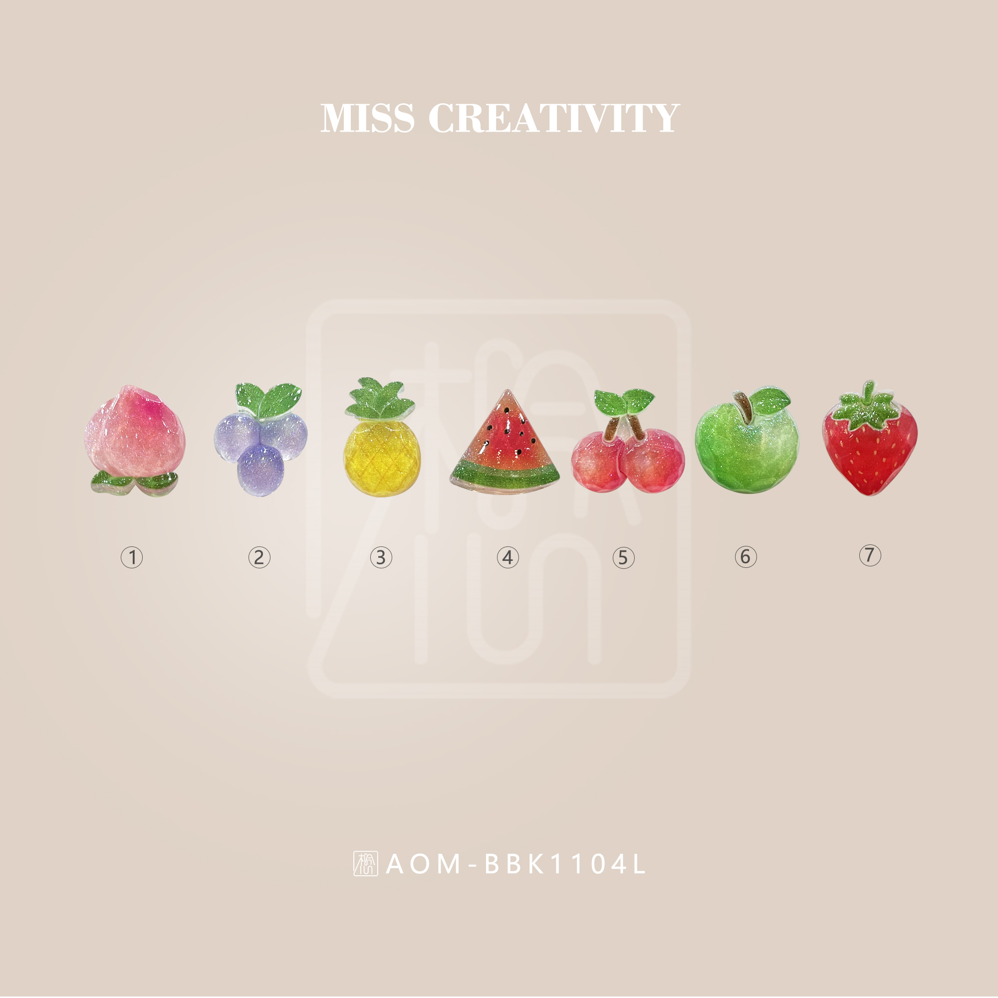 想念创意仿真珠光水果食玩树脂DIY鞋扣纽扣帽子服装辅料冰箱贴厂家批发BBK1104详情2