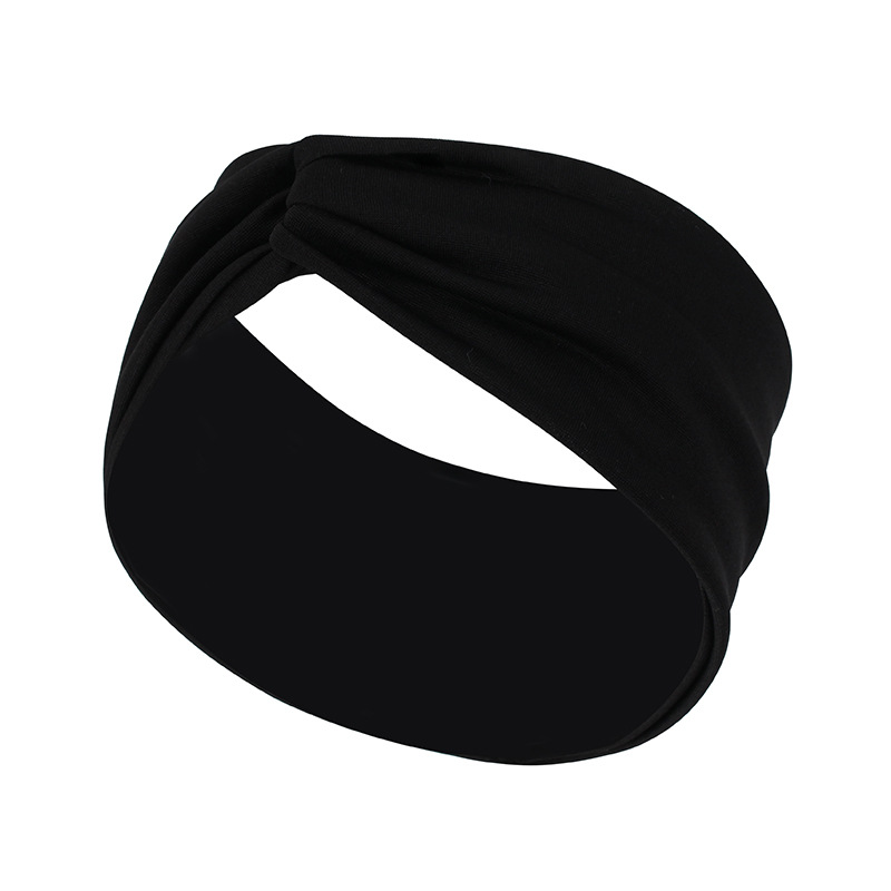 Cross-border wide European and American headbands, knotted double cross headbands, yoga headbands, fashionable sports headbands, two-color hair bands and hair accessories Application Scenario