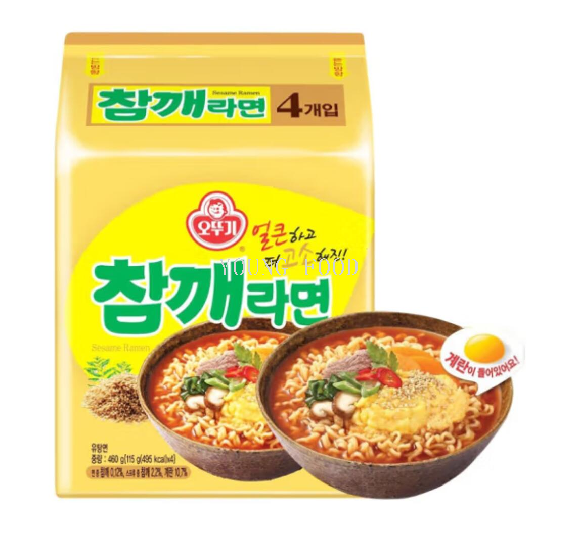 Free shipping for wholesale! 460g (115g*4 bags) Korean imported instant noodle snack Untoppling Sesame Ramen pic 3