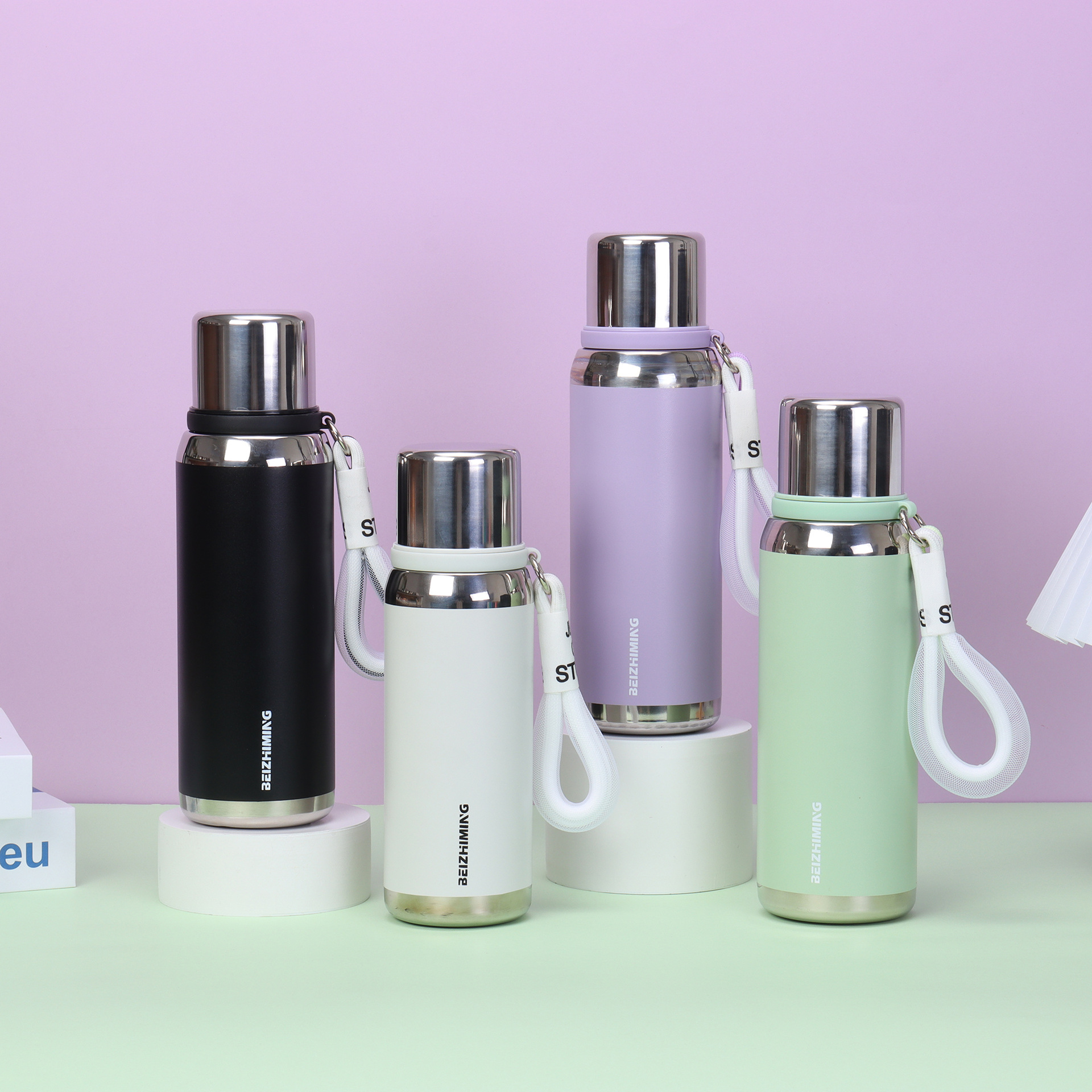 Portable water cup, vacuum stainless steel insulated cup, portable and fashionable sports water bottle pic 1