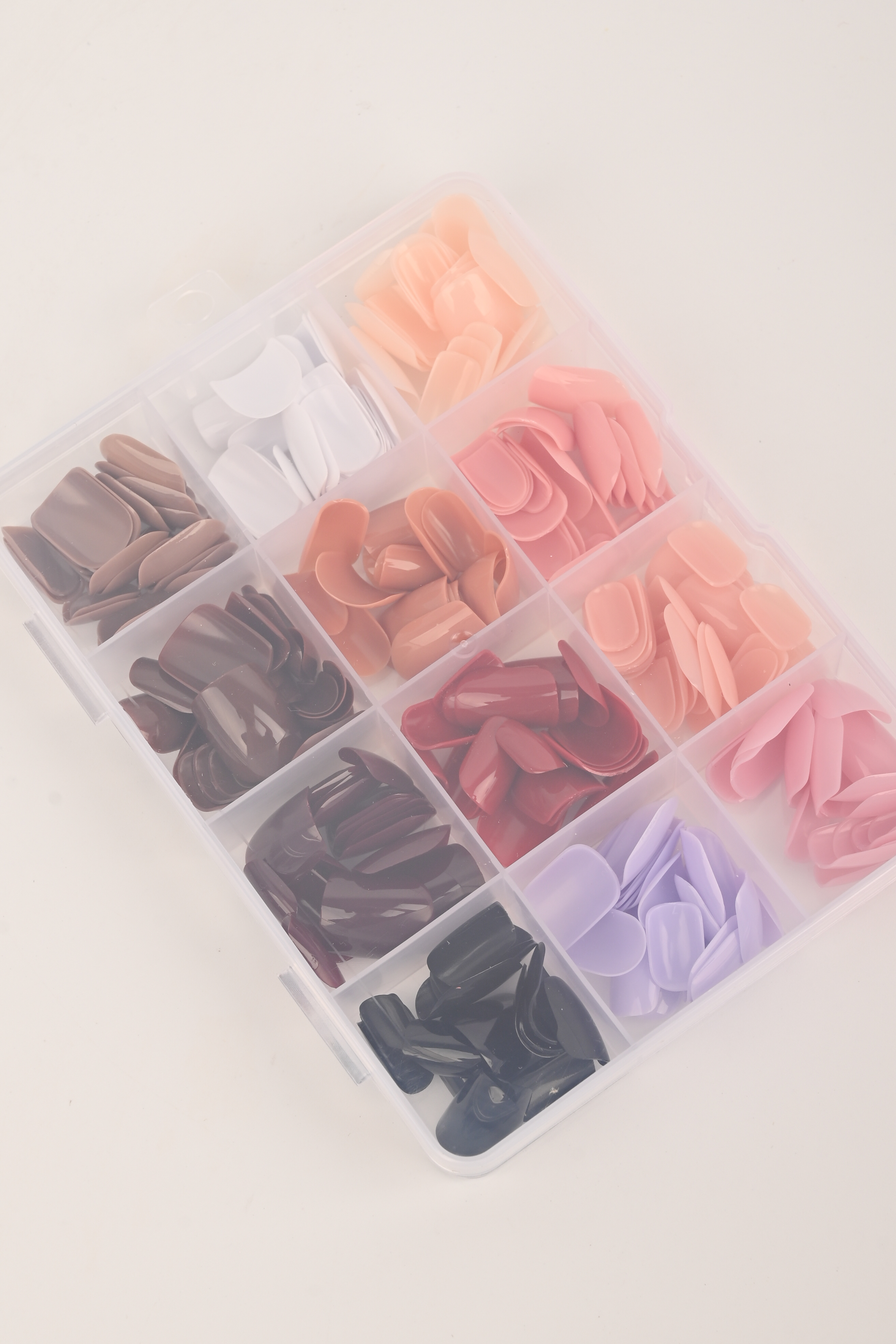 美甲片纯色指甲片跨境亚马逊货源指甲贴片12色盒装亮面甲片288片详情2