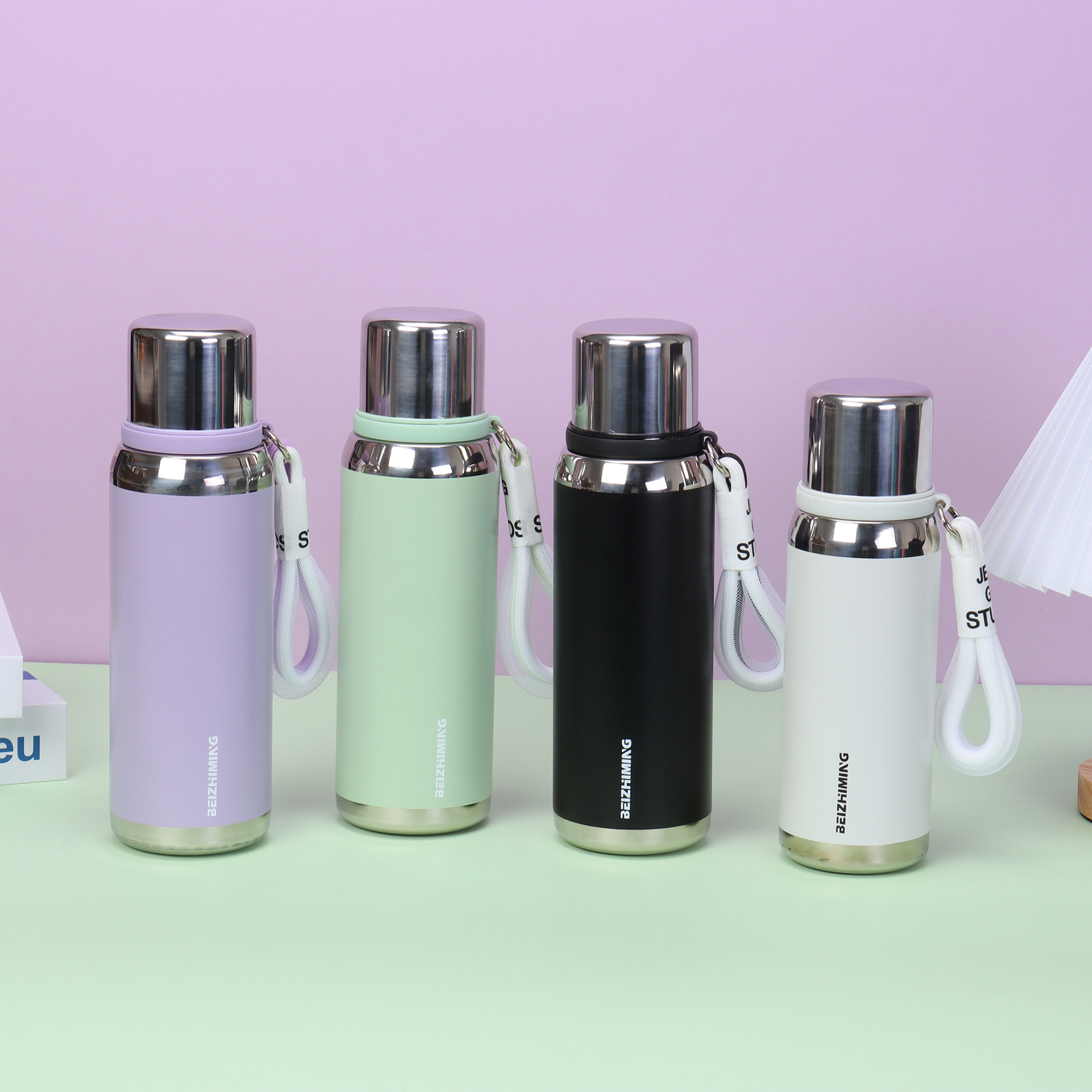 Portable water cup, vacuum stainless steel insulated cup, portable and fashionable sports water bottle pic 2