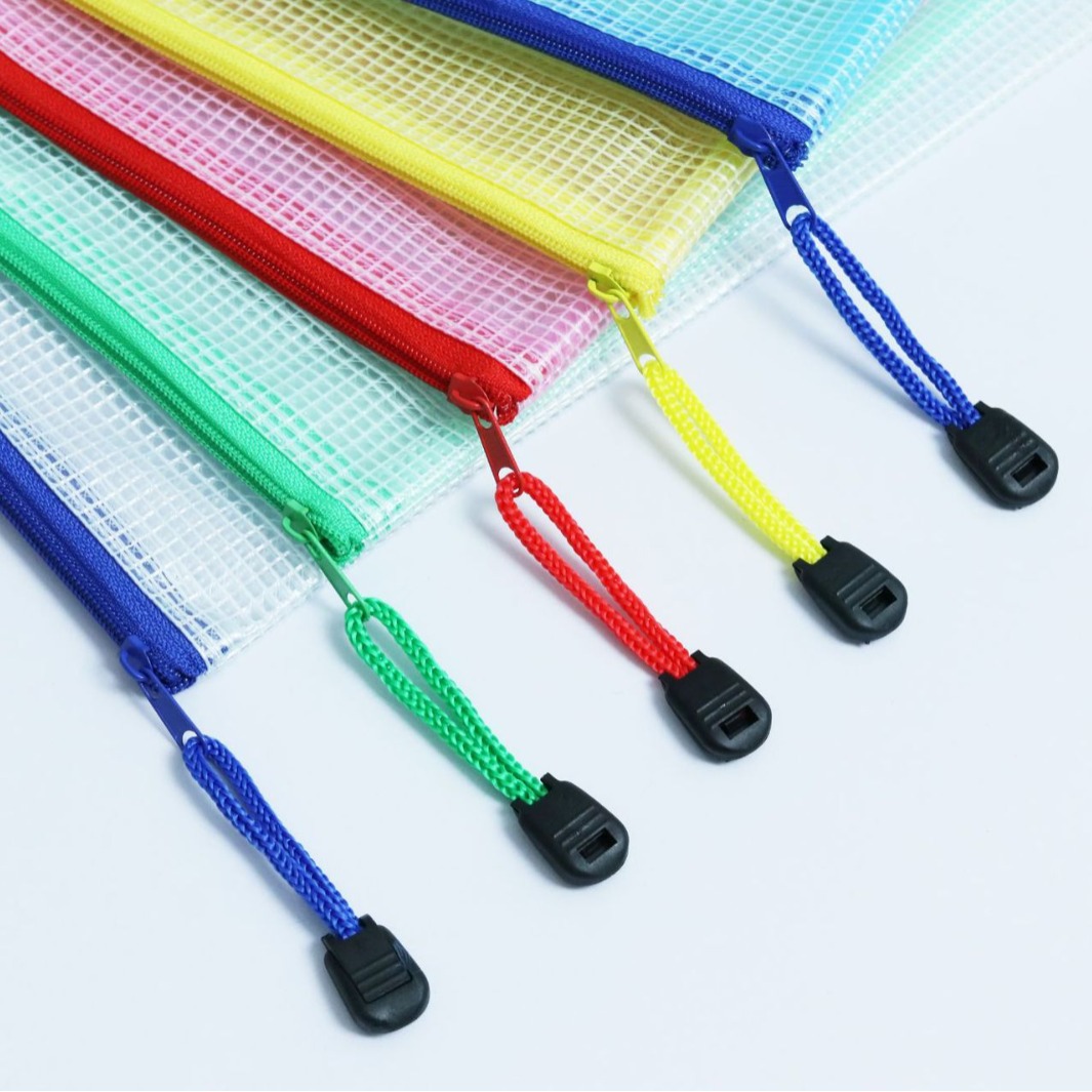  防水收纳袋透明网格文件袋 拉链袋 拉边袋 