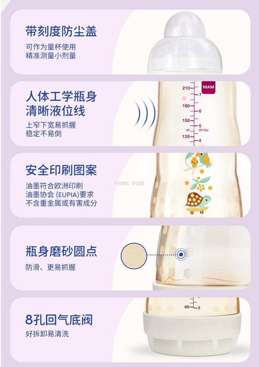 批发包邮！MAM美安萌新生儿礼盒进口PPSU双重防胀奶瓶+替换奶瓶嘴详情27