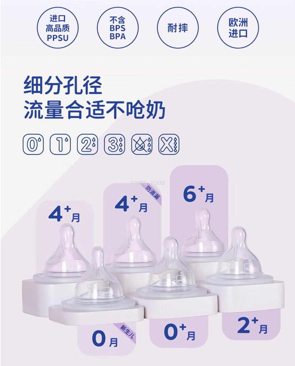 批发包邮！MAM美安萌新生儿礼盒进口PPSU双重防胀奶瓶+替换奶瓶嘴详情23