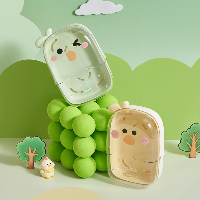 C97-9201 transparent double-layer high appearance level PET soap box, large-capacity water-draining student dormitory soap box