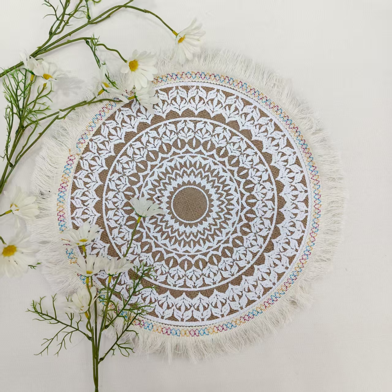 一棵树隔热垫/杯垫/隔热垫一棵树/棉线西餐垫/餐垫产品图