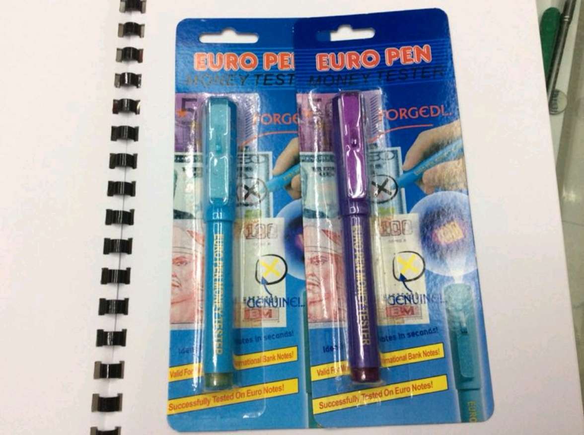 荧光笔带灯验钞笔水性笔辨别真假钱欧元美金UV紫外线灯辨别验钞笔 点钞机验钞机数钞机细节图