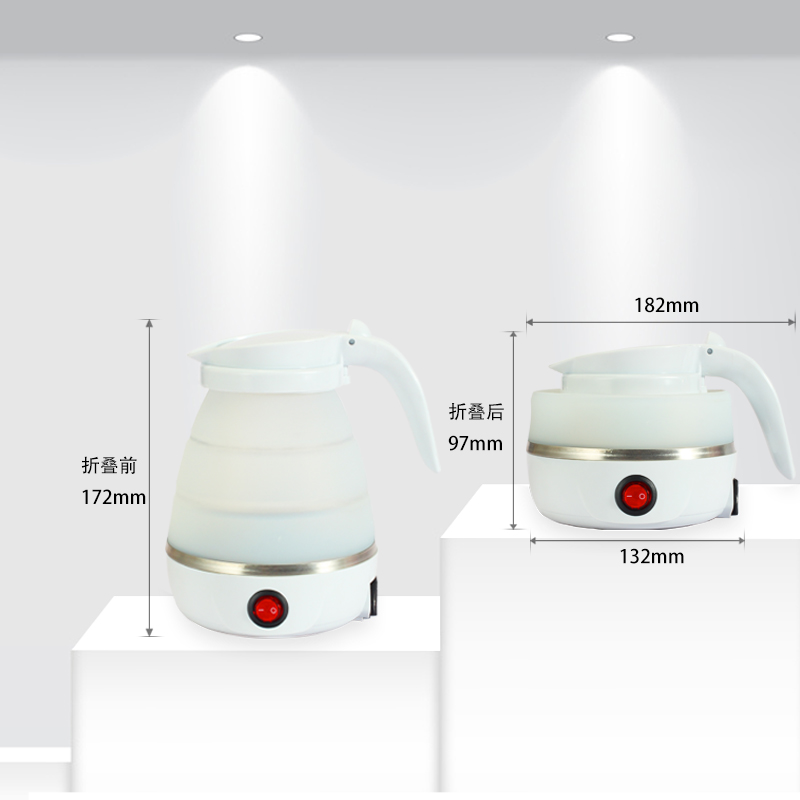 Mini folding kettle, silicone electric kettle, portable small outdoor travel kettle, extendable electric kettle details Picture
