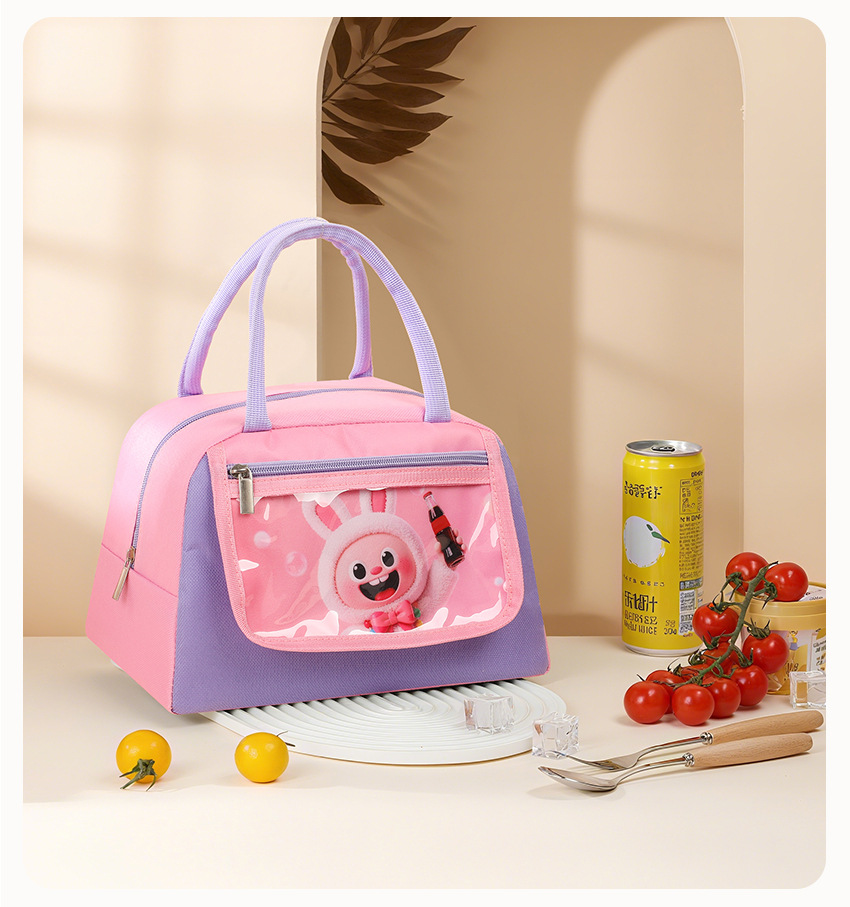 New trapezoidal lunch bag, fun pet bento bag for primary school students, small suitcase bag, children's pain bag, commuting insulated bag Specification image