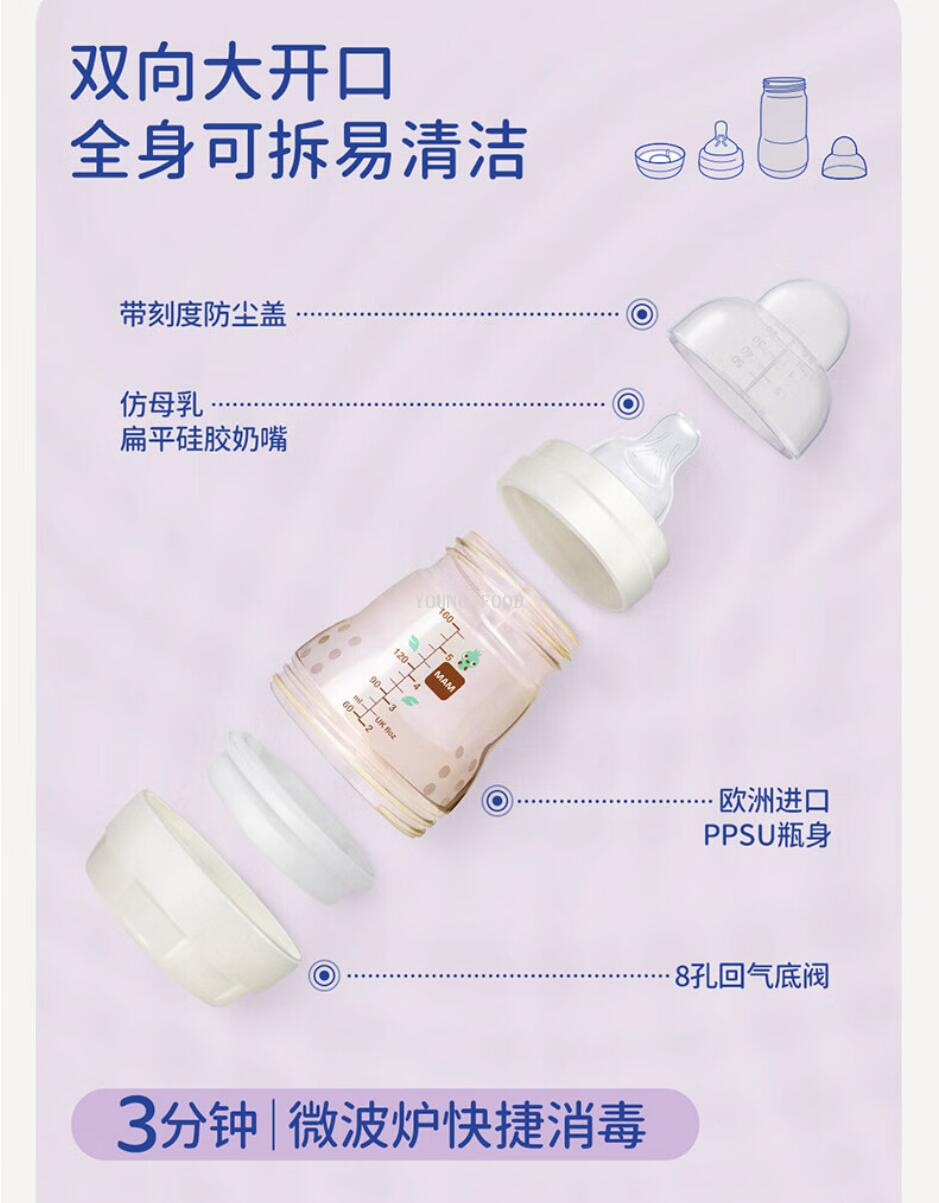 批发包邮！MAM美安萌新生儿礼盒进口PPSU双重防胀奶瓶+替换奶瓶嘴详情25