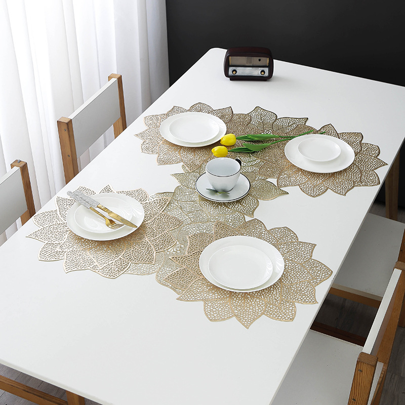 欧美中西餐奢华餐垫防水防油隔热可水洗白底实物图