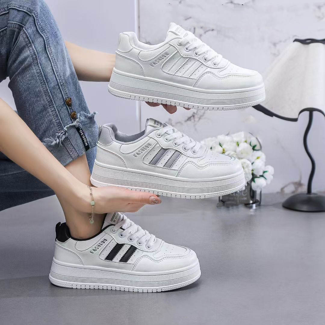 新款女鞋板鞋 时尚小白鞋 透气轻便休闲鞋