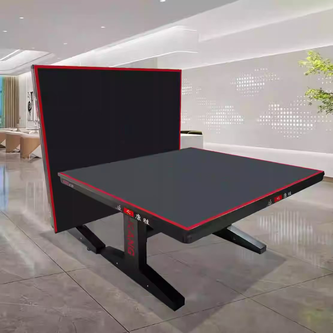 Table Tennis Table, Household Folding, Suitable For Both Indoor And Outdoor Use, Standard Size, Self-Starting Wheel, Double Folding, Indoor And Outdoor, Park, Community, School, Gym Specification drawing