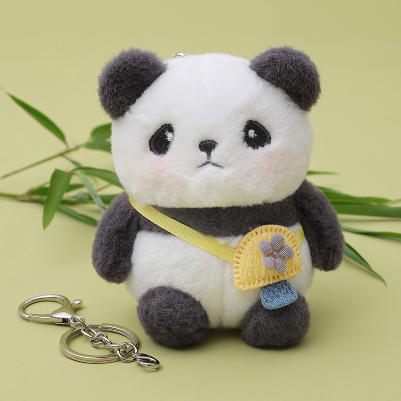 Genuine cute panda doll pendants, backpacks, school bags, plush toys, keychains, small figurines, birthday gifts
