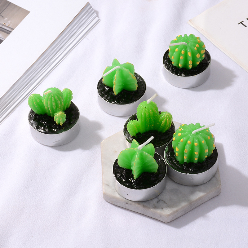 Mini velas pequeñas creativas velas sin humo al por mayor cute suculentas velas de cactus piezas de exhibición artesanía velas perfumadas Item Picture