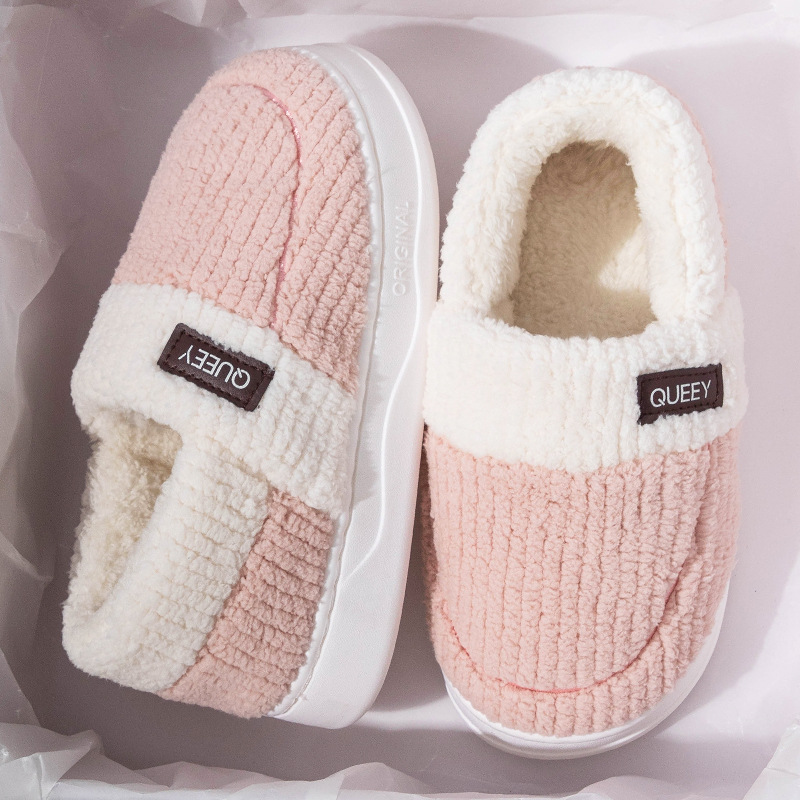 Cotton slippers for women's winter 2024 new style, warm and fluffy postpartum shoes, thick-soled, soft and comfortable to step on, men's 106 details Picture