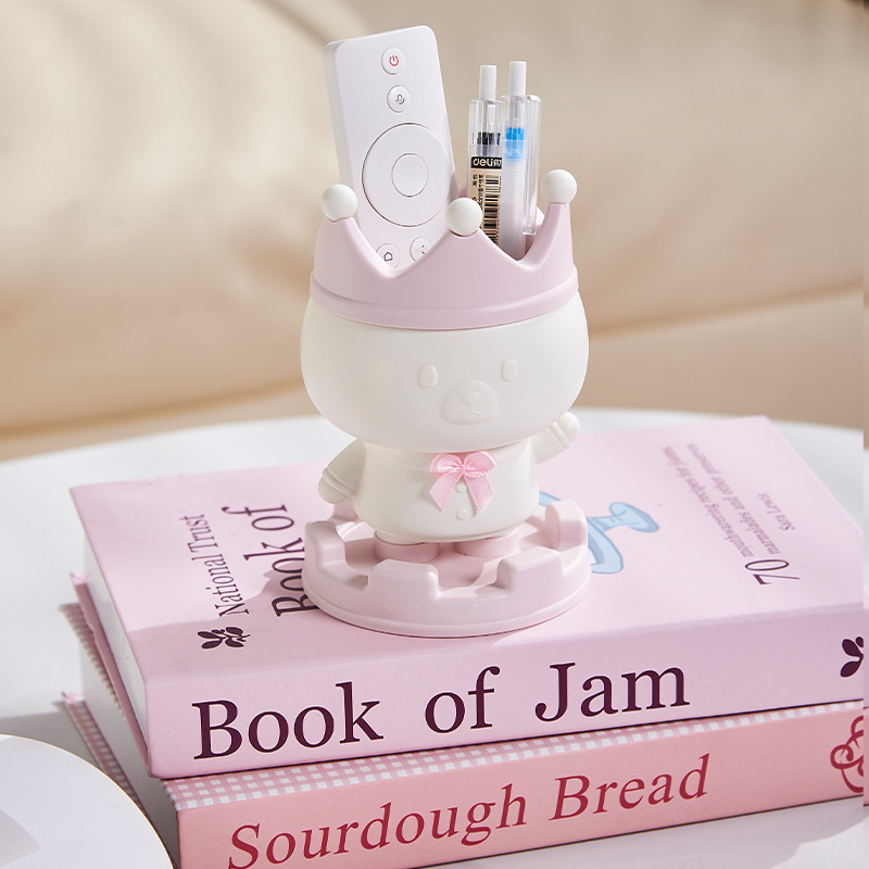 New product S81-387 Creative student dormitory desktop, popular crown pen holder, cute cartoon for students' birthdays Specification image