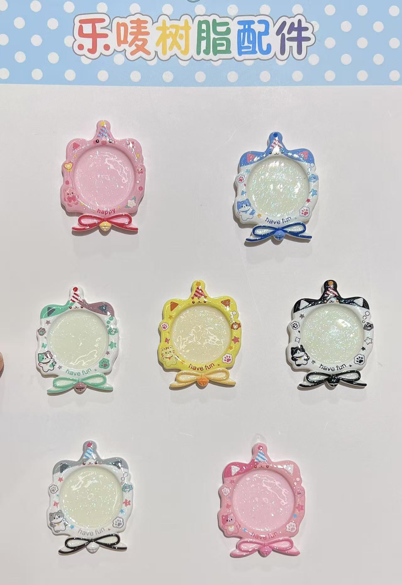 卡通diy树脂诶吉猫咪镜子手工奶油胶手机壳发夹水杯贴片饰品材料图